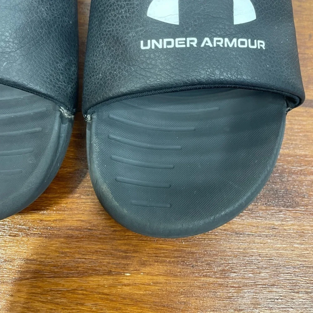 Under Armour Black Ansa Fixed Slides 6 Youth Boys GUC